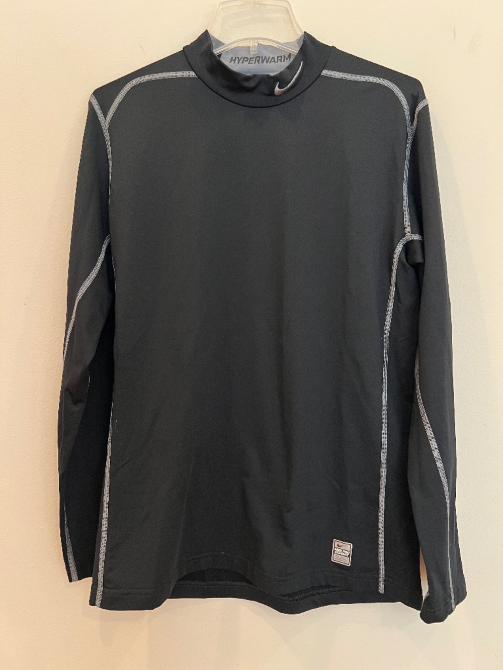 Nike Pro Combat Shirt Mens L Large Black Fitted Hyperwarm Long Sleeve Dri Fit